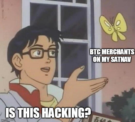Butterfly meme showing Organic Maps hack