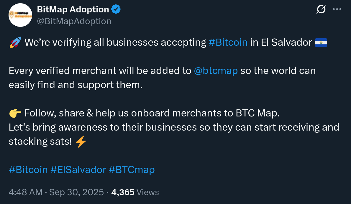 Bitmap Adoption post on X