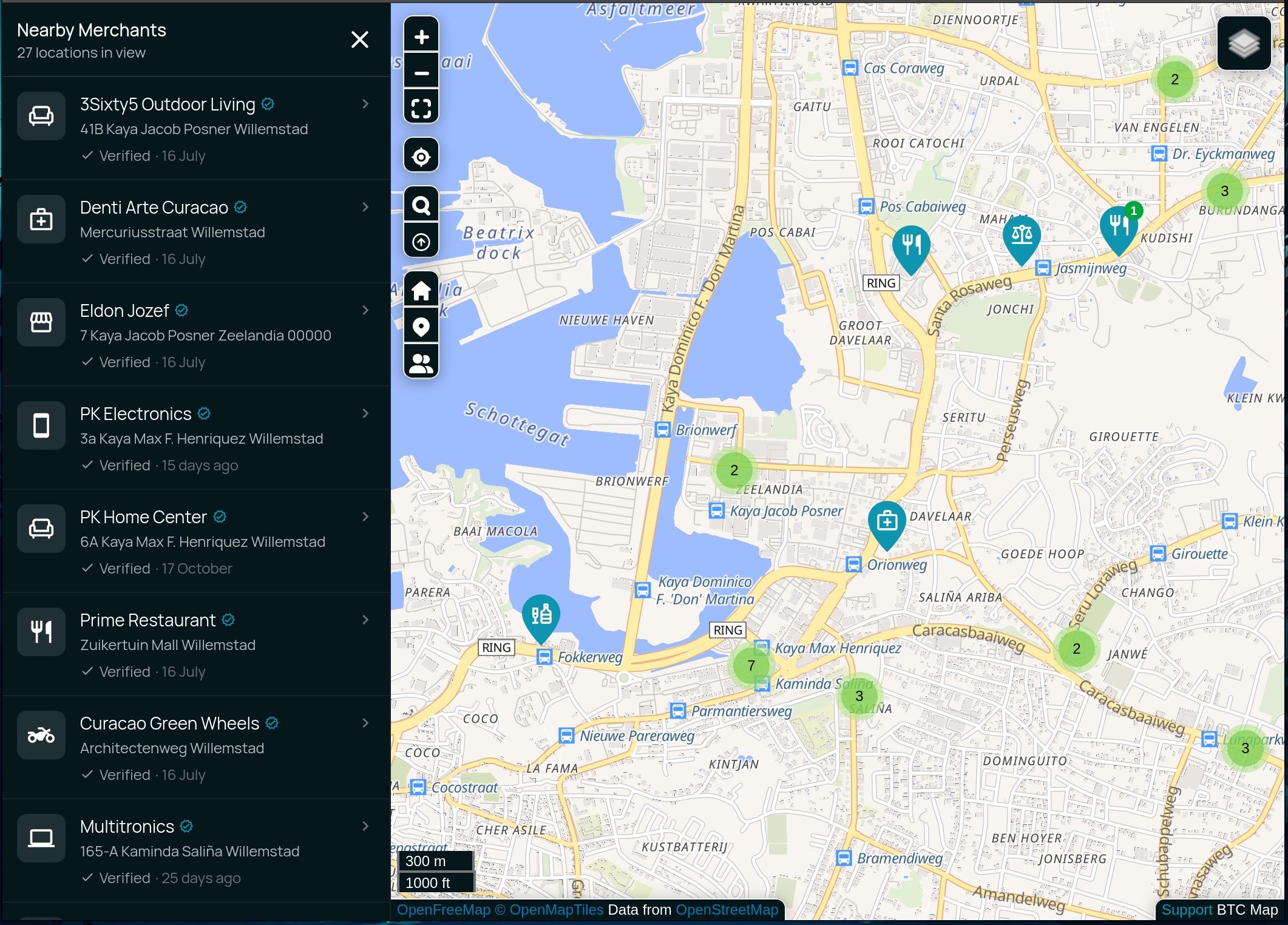 Nearby merchants panel image