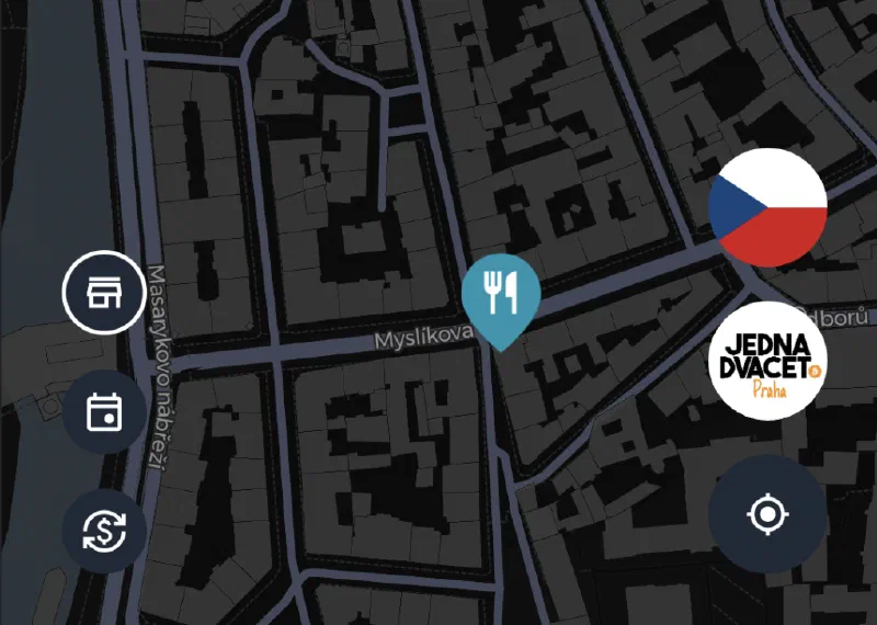 Nearby communities displayed on the Android map