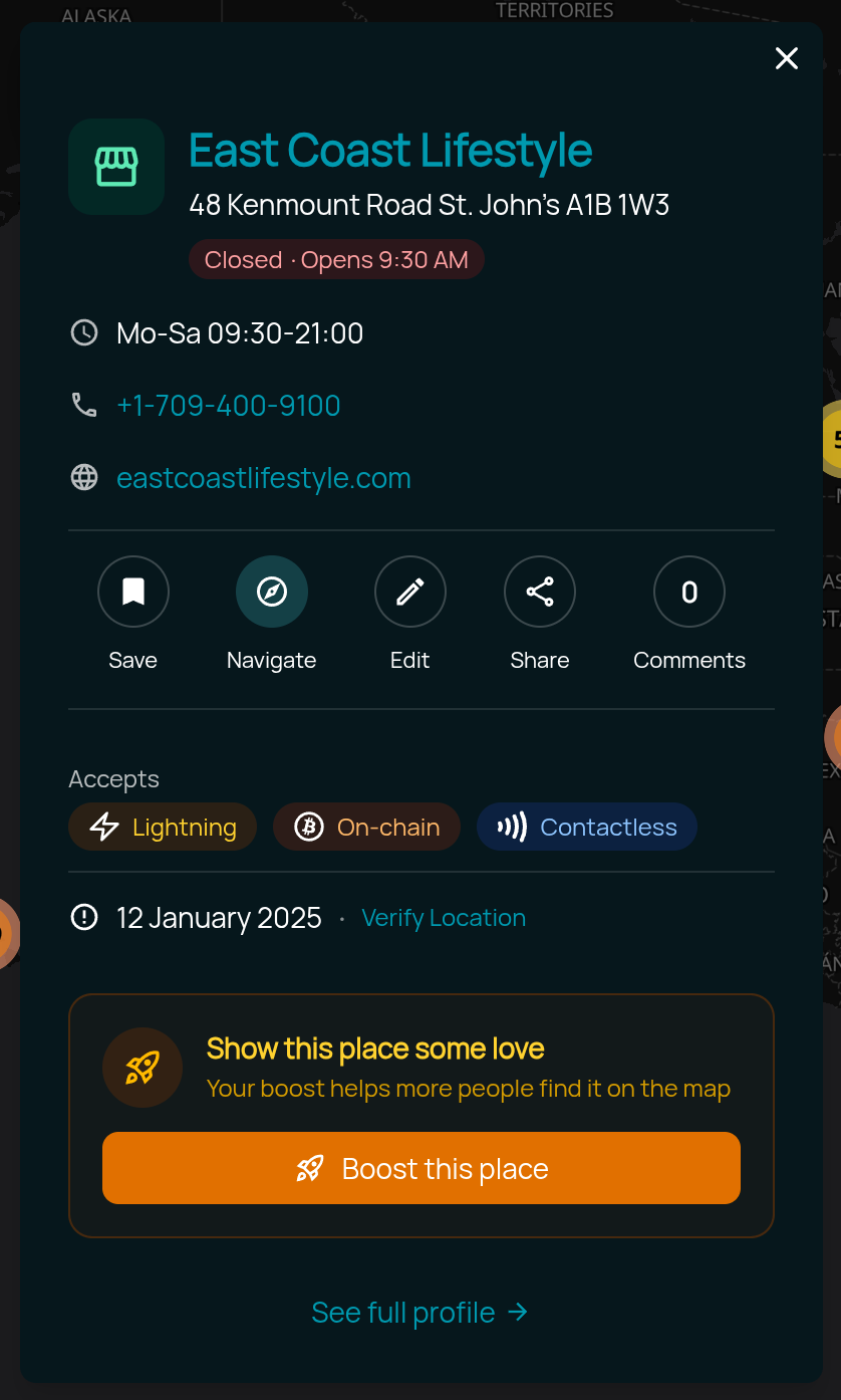 Screenshot of the redesigned merchant detail panel